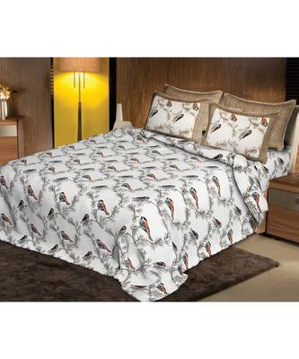 multicolor jaipuri Printed Double Bedsheet With Two pillow Covers (100*108) 1