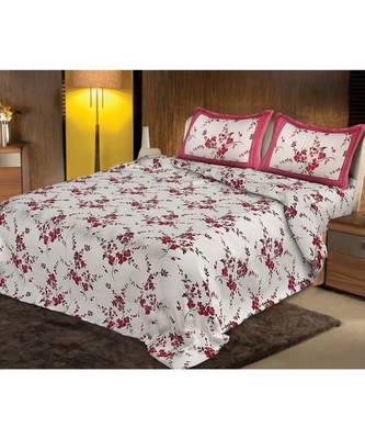 multicolor jaipuri Printed Double Bedsheet With Two pillow Covers (100*108) 1