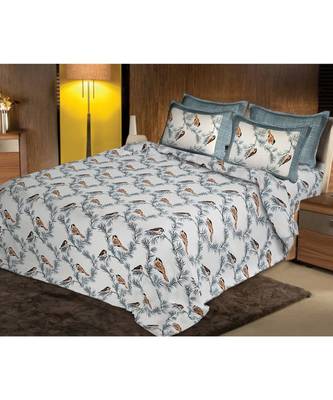 multicolor jaipuri Printed Double Bedsheet With Two pillow Covers (100*108) 1