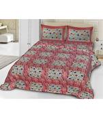 multicolor jaipuri Printed Double Bedsheet With Two pillow Covers (100*108)