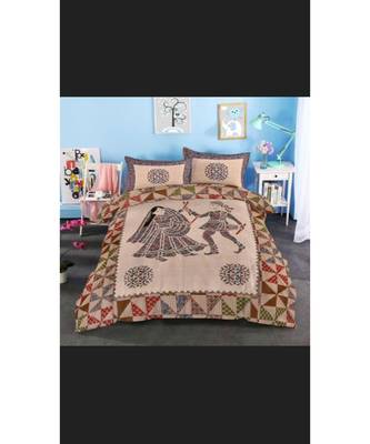 multicolor jaipuri Printed  heavy Double Bedsheet With Two pillow Covers (100*108) 1