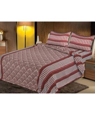 multicolor jaipuri Printed  heavy king size Double Bedsheet With Two pillow Covers 1