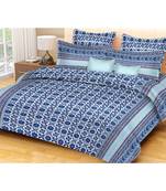multicolor jaipuri Printed  heavy king size Double Bedsheet With Two pillow Covers