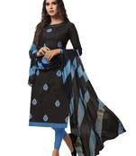 Black Embroidered Art Silk Salwar