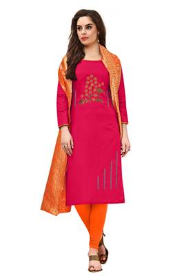 Pink Embroidered Faux Cotton Salwar 1
