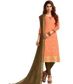 Peach Woven Banarasi Silk Salwar