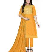 Orange Gota Faux Cotton Salwar