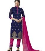 Blue Woven Banarasi Silk Salwar