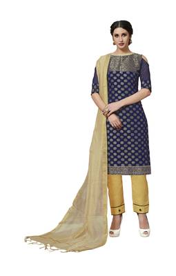 Blue Woven Banarasi Silk Salwar 1