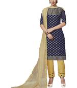 Blue Woven Banarasi Silk Salwar