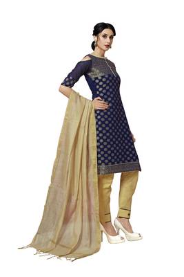 Blue Woven Banarasi Silk Salwar 3
