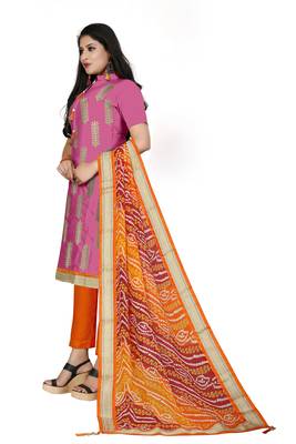 Pink Embroidered Faux Cotton Salwar 2