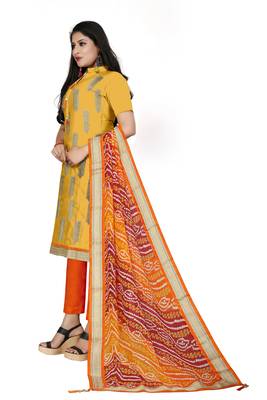 Yellow Embroidered Faux Cotton Salwar 2