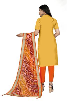Yellow Embroidered Faux Cotton Salwar 3
