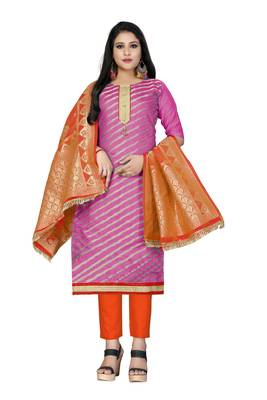 Pink Woven Banarasi Salwar 1