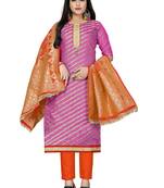 Pink Woven Banarasi Salwar