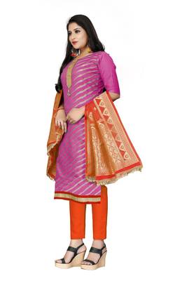 Pink Woven Banarasi Salwar 2