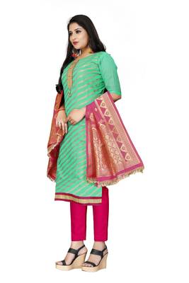 Sea-Green Woven Banarasi Salwar 2