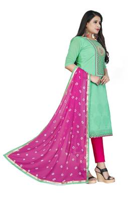 Sea-Green Gota Faux Cotton Salwar 4