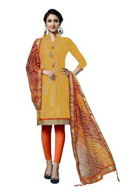 Yellow Embroidered Faux Cotton Salwar 1