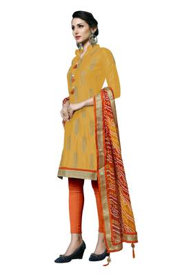 Yellow Embroidered Faux Cotton Salwar 2