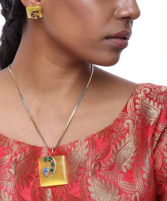 Peacock Neckpiece With Earrings 1