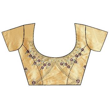 Purple printed georgette saree with blouse 3