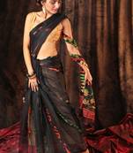 Black Jamdani With Multicolored Thread Weave