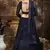 Blue Embroidered Georgette Semi Stitched Lehenga Choli