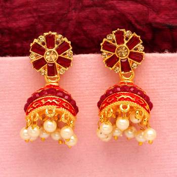 Maroon jhumkas 1