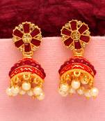 Maroon jhumkas