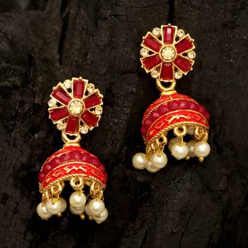 Maroon jhumkas 2