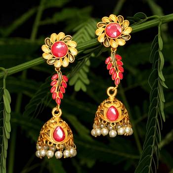Pink jhumkas 1