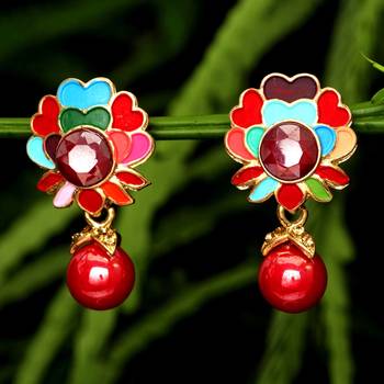 Maroon danglers-drops 1