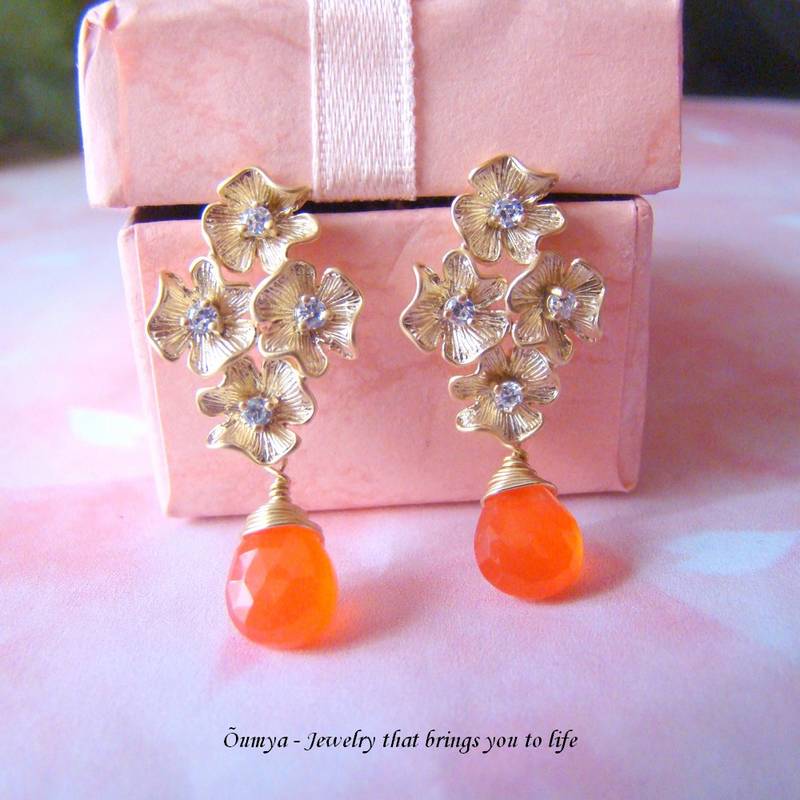 Flower bouquet with cubic zirconia