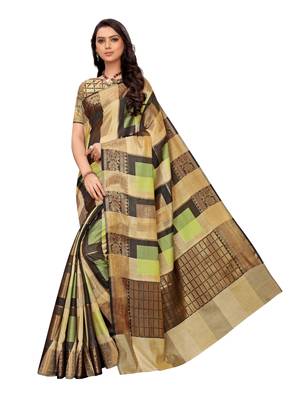 Beige Woven art silk  Saree With Blouse 1