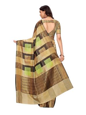 Beige Woven art silk  Saree With Blouse 4