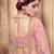 pink embroidered silk blend semi stitched lehenga choli