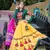 Yellow Embroidered Cotton Indian Traditional Navratri Dandiya Raas Garba Festival Function Semi Stitched Lehenga Choli