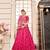 Pink Embroidered Silk Blend Semi Stitched Lehenga Choli