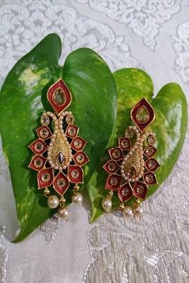 Red Crystal Stone Earrings 1