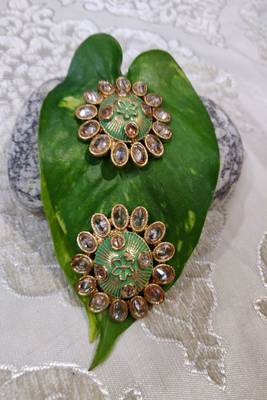 Green Crystal Stone Earrings 1