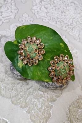 Green Crystal Stone Earrings 2