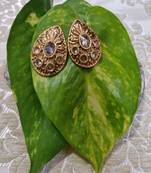 Gold Crystal Stone Studs