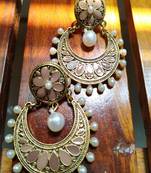 Gold Crystal Stone Earrings