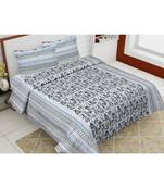 multicolor jaipuri Printed  heavy king size Double Bedsheet With Two pillow Covers