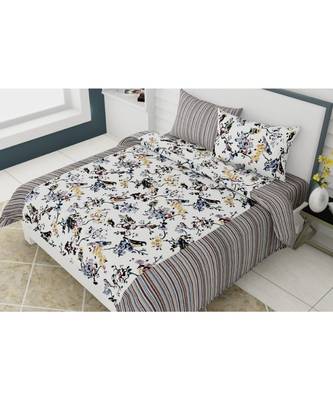 multicolor jaipuri Printed  heavy king size Double Bedsheet With Two pillow Covers 1