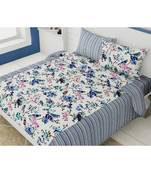 multicolor jaipuri Printed  heavy king size Double Bedsheet With Two pillow Covers