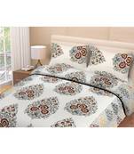 multicolor jaipuri Printed  heavy king size Double Bedsheet With Two pillow Covers