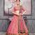 Pink Embroidered Silk Blend Semi Stitched Lehenga Choli